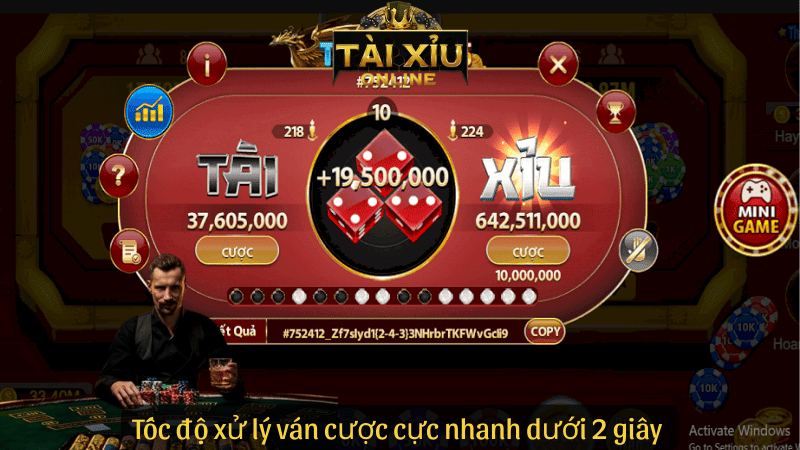 Tốc độ xử lý ván cược cực nhanh dưới 2 giây 