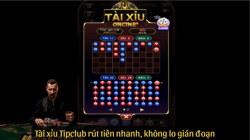 Tài xỉu Tipclub rút tiền nhanh, không lo gián đoạn